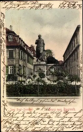 Ak Bayreuth in Oberfranken, Jean Paul-Denkmal