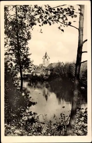 Ak Themar Thüringen, Kirchturm, Gewässer