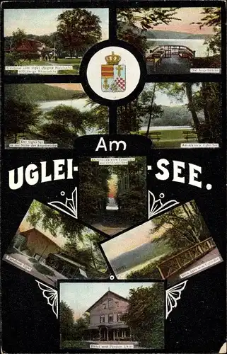 Wappen Ak Sielbeck Eutin in Ostholstein, Ugleisee, Gasthaus zum Uglei, Inh. Aug. Holzbach, Forsthaus