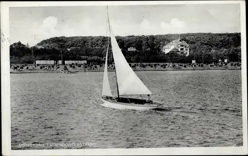 Ak Ostseebad Timmendorfer Strand, Segelboot auf dem Wasser