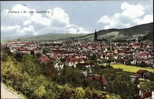 Ak Freiburg im Breisgau, Blick vom Lorettoberg