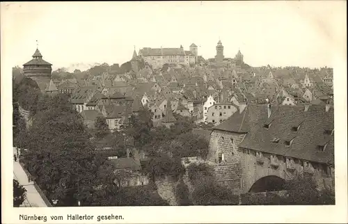 Ak Nürnberg in Mittelfranken, Blick vom Hallertor