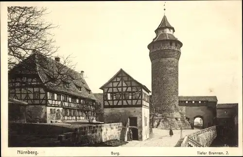 Ak Nürnberg in Mittelfranken, Burg, Tiefer Brunnen 2.