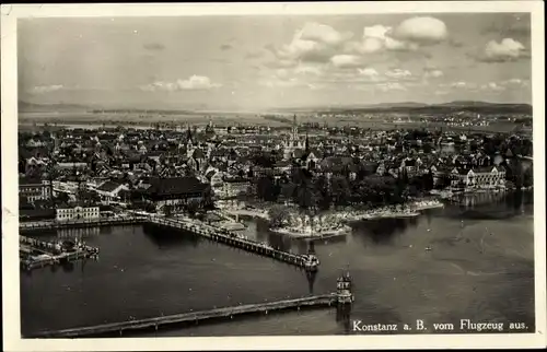 Ak Konstanz am Bodensee, Panorama, Fliegeraufnahme