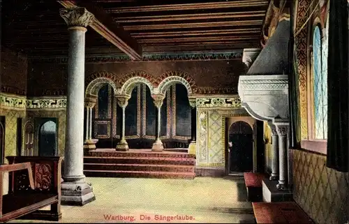 Ak Lutherstadt Eisenach in Thüringen, Wartburg, Sängerlaube