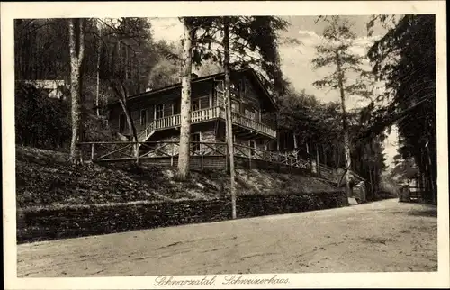 Ak Schwarzburg in Thüringen, Schweizerhaus im Schwarzatal