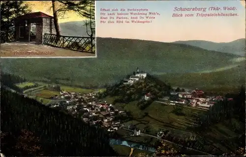 Ak Schwarzburg in Thüringen, Blick vom Trippsteinhäuschen, Gedicht