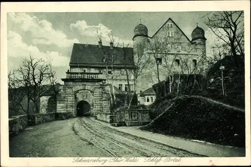 Ak Schwarzburg in Thüringen, Schloss, Portal