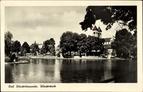 Ak Bad Klosterlausnitz in Thüringen, Klosterteich, Klosterkirche