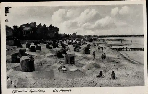 Ak Ostseebad Scharbeutz in Holstein, Strand, Strandkörbe, Badegäste