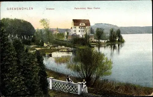 Ak Malente Gremsmühlen, Partie am Dieksee, Parkhotel, Marx Frahm