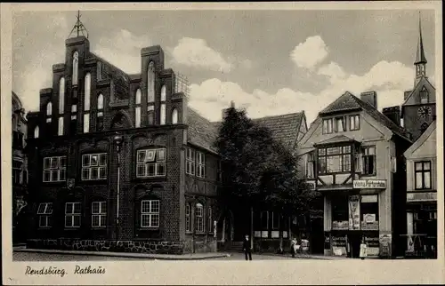 Ak Rendsburg Schleswig Holstein,  Rathaus, Weinstube