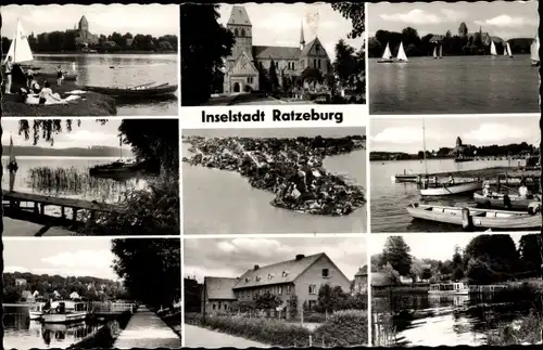 Ak Ratzeburg im Herzogtum Lauenburg, Dom, Fliegeraufnahme, Teilansichten