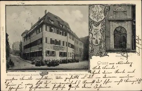 Ak Nürnberg in Mittelfranken, Nürnberger Frauen-Arbeits- und Kochschule, Egydienplatz 29