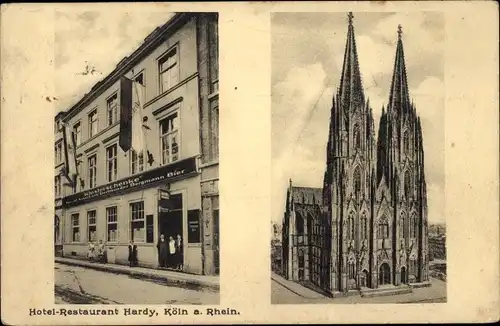 Ak Köln am Rhein, Hotel-Restaurant Hardy, Dom