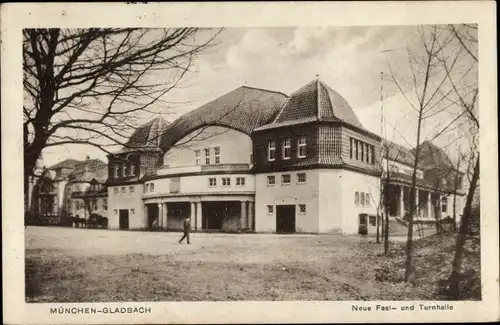 Ak Mönchengladbach am Niederrhein, Neue Fest- und Turnhalle