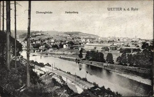 Ak Wetter an der Ruhr, Harkortberg, Overwegbrücke