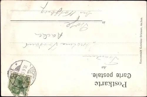 Ak Aachen Rathaus, Kaiser Wilhelm II., Kaiserin Auguste Viktoria