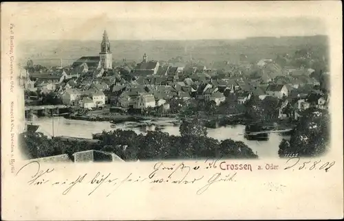 Präge Ak Krosno Odrzańskie Crossen Oder Ostbrandenburg, Gesamtansicht