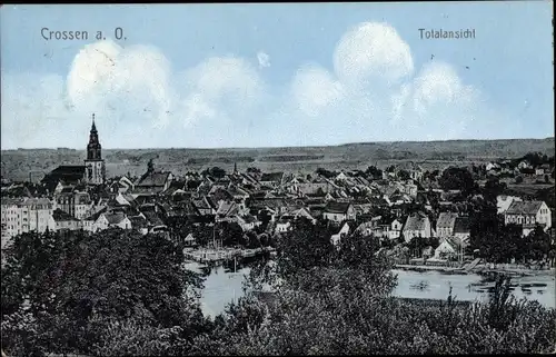 Ak Krosno Odrzańskie Crossen Oder Ostbrandenburg, Gesamtansicht