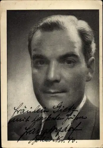 Ak Schauspieler Franz Arzdorf, Portrait, Autogramm
