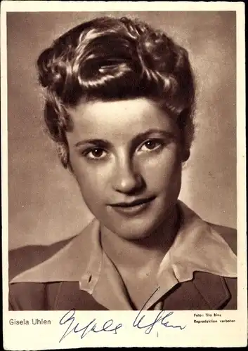 Ak Schauspielerin Gisela Uhlen, Portrait, Autogramm