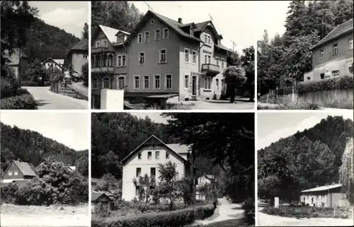 Ak Goßdorf Hohnstein Sächsische Schweiz, Kohlmühle, Teilansichten, Straßenpartie