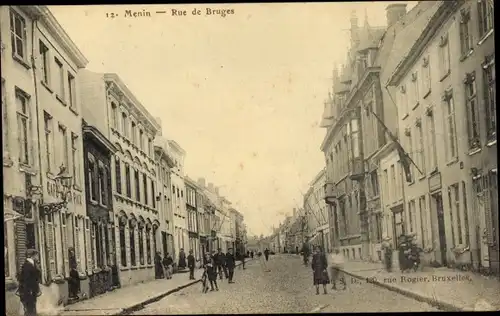 Ak Menin Menen Meenen Lys Westflandern, Rue de Bruges