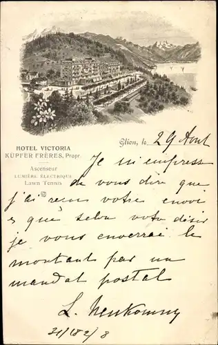 Litho Glion Montreux Kanton Waadt, Hotel Victoria