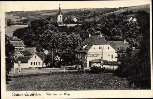 Ak Bischleben Stedten Erfurt in Thüringen, Gasthaus, Teilansicht
