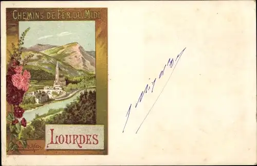 Künstler Litho D'Alesi, Lourdes Hautes Pyrénées, Chemins de Fer du Midi