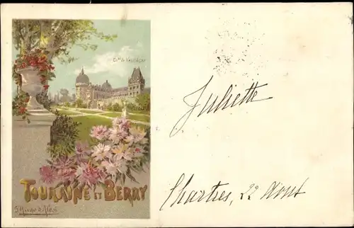 Künstler Litho D'Alesi, Touraine und Berry, Chateau de Valencay