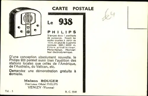 Künstler Ak Reklame, Radio 938, Philips, Löwe, Jäger