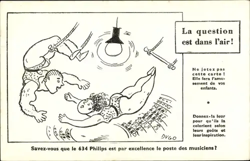 Ak Radio Le 634 Philips, La question est dans l'air, Zirkus, Akrobaten, Reklame