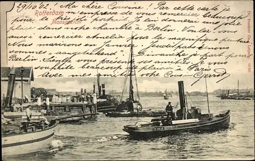 Ak Rotterdam Südholland Niederlande, Maas
