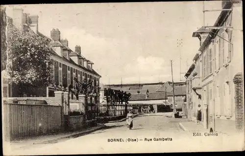 Ak Bornel Oise, Rue Gambetta