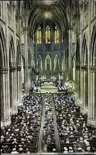 Ak New York City USA, St. Patrick's Cathedral, Innenraum