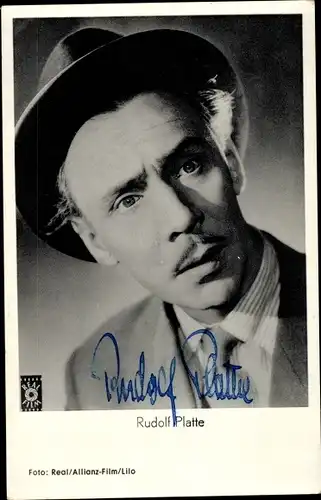 Ak Schauspieler Rudolf Platte, Portrait, Autogramm