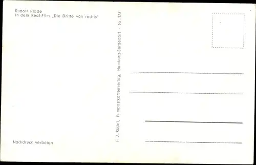 Ak Schauspieler Rudolf Platte, Portrait, Autogramm