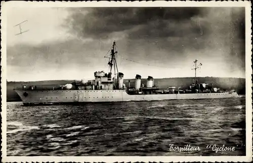 Ak Französisches Kriegsschiff, Cyclone, Torpilleur