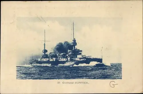 Ak Französisches Kriegsschiff, Suffren, Cuirassé
