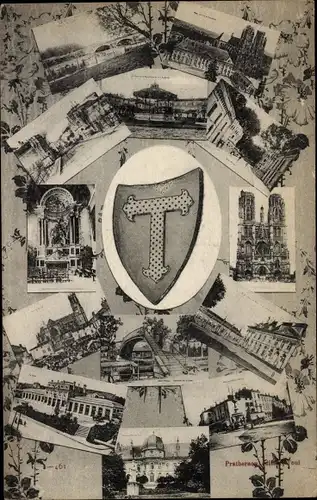 Ak Toul Meurthe et Moselle, Kirche, Gebäude, Brücke, Wappen