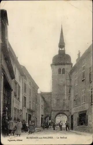 Ak Rosières aux Salines Meurthe et Moselle, Le Beffroi