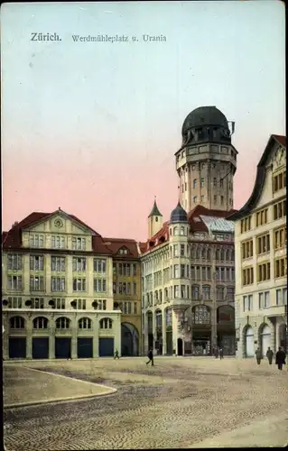 Ak Zürich Stadt Schweiz, Werdmühleplatz, Urania