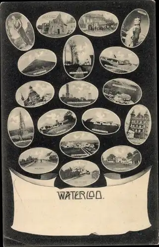 Ak Waterloo Wallonisch Brabant, Kirche, Napoleon, Gebäude, Turm