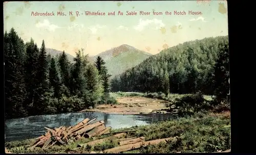 Ak Adirondack Mountains NY, Whiteface, Au Sable River, from Notch House