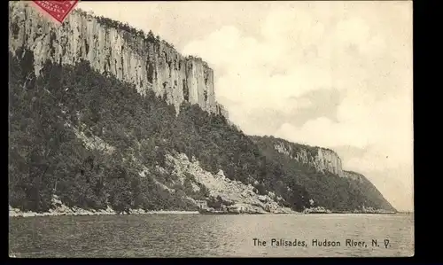 Ak Hudson River New York, The Palisades