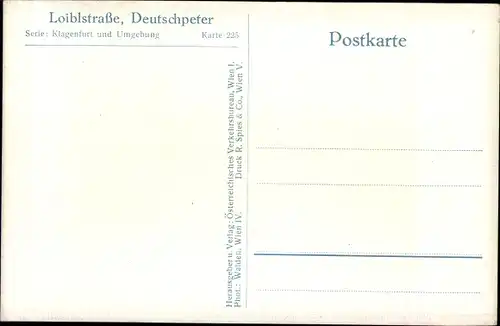 Ak Kärnten, Deutschpeter, Loiblstraße