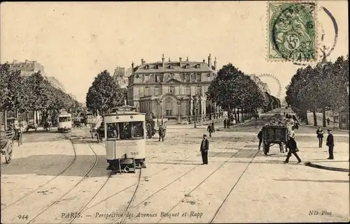 Ak Paris VII, Avenue Bosquet und Avenue Rapp