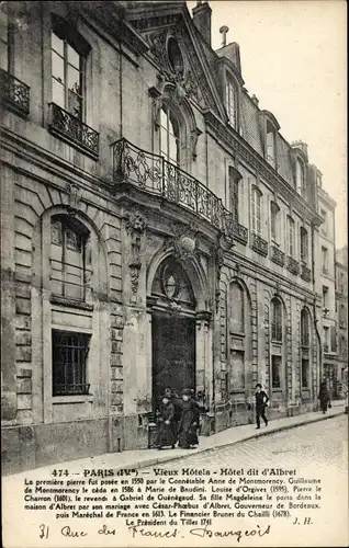 Ak Paris IV, Hotel d'Albret